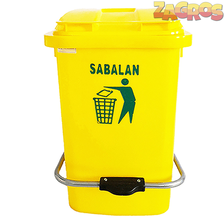 سطل زباله 40 لیتری پدال دار زرد