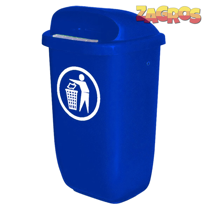 سطل زباله دیواری 50 لیتری آبی