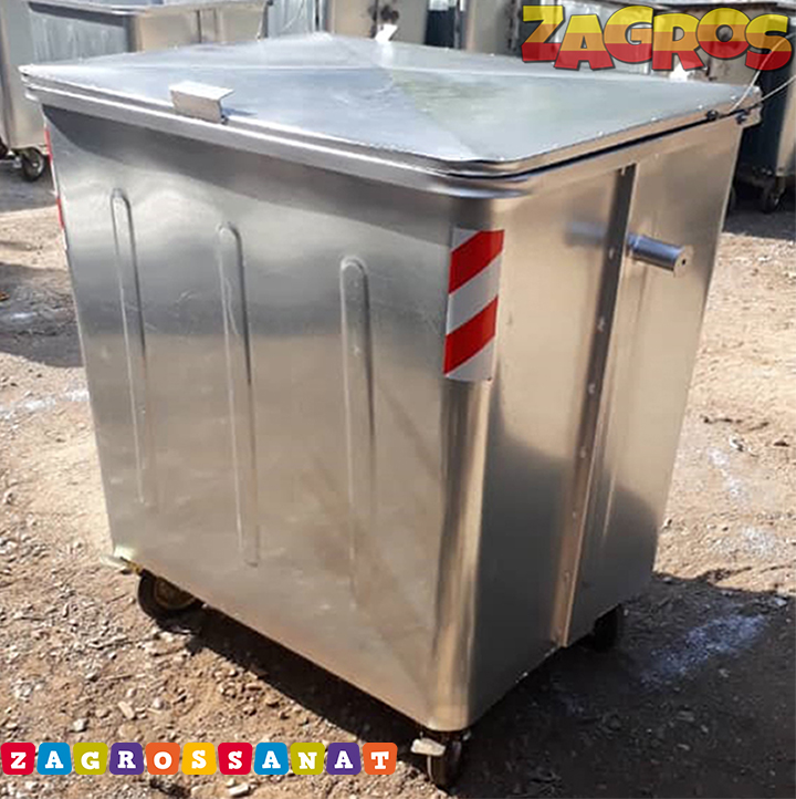 سطل زباله 770 لیتری گالوانیزه با درب